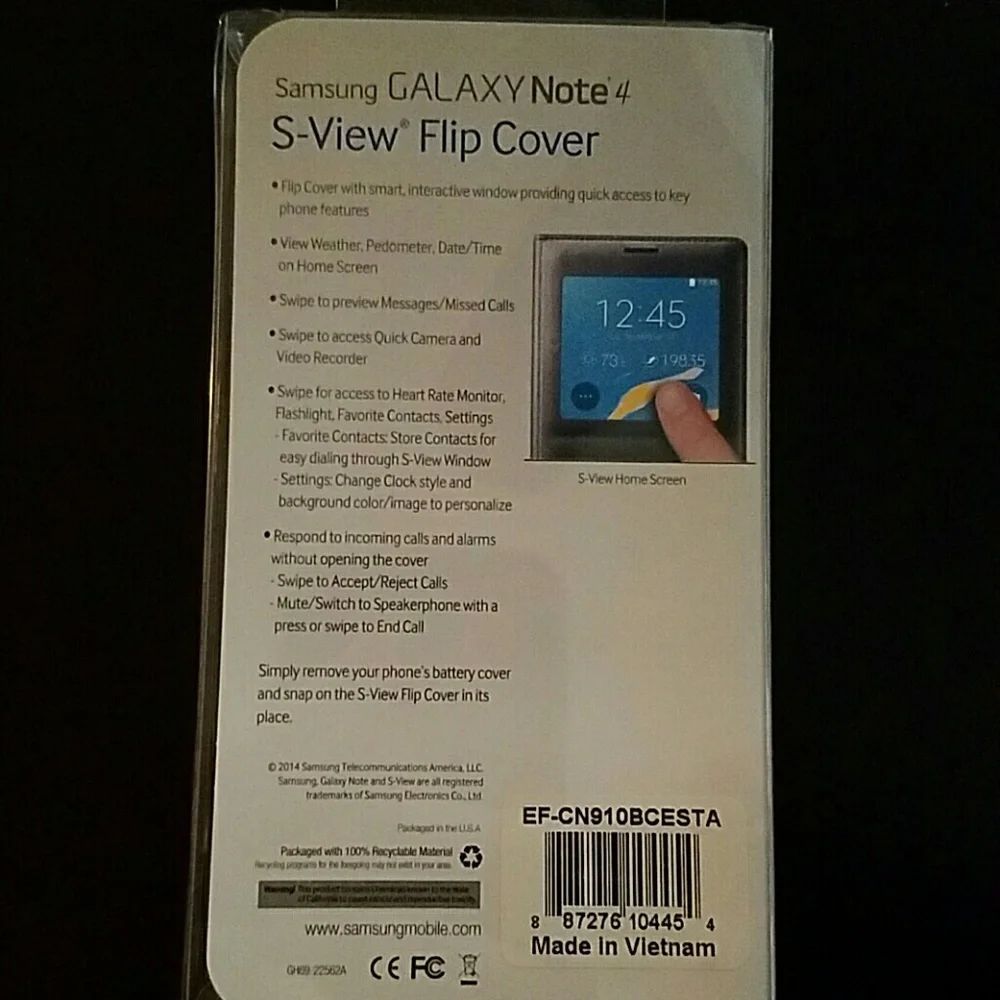 NEW☆Samsung S-View Flip Cover Note 4